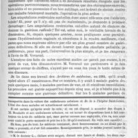 0595 - Page 591 - Discussion sur l'amputation partielle du col de l'utérus. (Société de chirurgie, 24 octobre 1888) / Feuilleton. Causerie. Dangers des entrefilets rédigés par des reporters trop pressés. - L'antisepsie des ongles. - Clients bornés et médecins trop concis. - Le président de la République à Lyon. - Varia