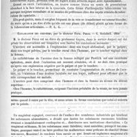 0599 - Page 595 - Bibliothèque. Contribution à l'étude de la tuberculose aiguë de articulations (hydarthrose tuberculeuse aiguë), par le Docteur Rosendo Chamorro. - Paris, G. Steinheil, 1888 / Exploration des uretères, par le Docteur Fern. Perez. - G. Steinheil. 1888 / Feuilleton. Causerie. Dangers des entrefilets rédigés par des reporters trop pressés. - L'antisepsie des ongles. - Clients bornés et médecins trop concis. - Le président de la République à Lyon. - Varia
