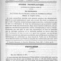 0605 - Page 601 - Comité de rédaction / Sommaire / Hygiène prophylactique. Conférences de l'Hôpital Cochin. Des désinfectants. Par le Docteur Dujardin-Beaumetz... / Feuilleton. Causerie