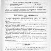 0627 - Page 623 - Académies et sociétés savantes. Société médicale des hôpitaux. Séance du 26 octobre 1888 / Formulaire. Poudre contre les condylômes. - Gergory / Nouvelles de l'étranger / Courrier. Légion d'honneur