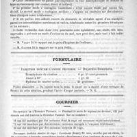 0639 - Page 635 - Académies et sociétés savantes. Académie de médecine. Séance du 30 octobre 1888 / Formulaire. Injection contre l'angor perctoris. - Dujardin-Beaumetz / Courrier. Statistique de l'Institut Pasteur