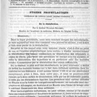 0665 - Page 661 - Comité de rédaction / Sommaire / Hygiène prophylactique. Conférences de l'Hôpital Cochin (Sixième conférence). De la désinfection, par le Docteur Dujardin-Beaumetz...