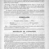 0699 - Page 695 - Académies et sociétés savantes. Société de chirurgie. Séance du 7 novembre 1888 / Formulaire. Pommade contre l'eczéma. - Wiss / Nouvelles de l'étranger. Scandales à l'hôpital général de Vienne