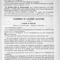 0707 - Page 703 - Revue des journaux. La vernonine, nouveau poison du coeur. (Pharmaceutische Post et Gazette médicale de Liège, 1888, 4) / La pyridine dans la blennorrhagie, par le Docteur Radernaket. (Los Avisos sanitorios) / Académies et sociétés savantes. Académie de médecine. Séance du 13 novembre 1888