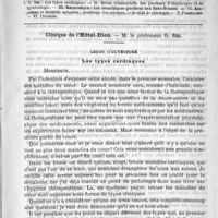 0737 - Page 733 - Comité de rédaction / Sommaire / Clinique de l'Hôtel-Dieu. - M. le Professeur G. Sée. Leçon d'ouverture. Les types cardiaques