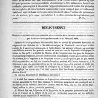0752 - Page 748 - Clinique médicale de la Pitié. - M. le Professeur Jaccoud. Anévrysmes multiples de l'aorte. Rapports de l'anévrysme de l'aorte avec la syphilis / Bibliothèque. Difficultés du diagnostic dans quelques cas de vomiques et de fausses gangrènes du poumon, par le Docteur Georges Dieudoné. - G. Steinheil, 1888