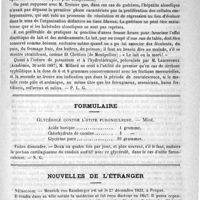 0783 - Page 779 - Académies et sociétés savantes. Société médicale des hôpitaux. Séance du 23 novembre 1888 / Formulaire. Glycérolé contre l'otite furonculeuse. - Miot / Nouvelles de l'étranger. Nécrologie [Henrich von Bamberger] [Marcel Baudoin] / Université de Lausanne
