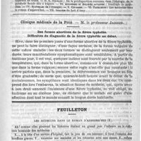 0785 - Page 781 - Comité de rédaction / Sommaire / Clinique médicale de la Pitié. - M. le Professeur Jaccoud. Des formes abortives de la fièvre typhoïde. Difficultés du diagnostic de la fièvre typhoïde au début / Feuilleton. Les médecins dans le roman d'aujourd'hui