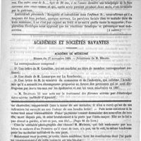 0793 - Page 789 - De la prédisposition nerveuse dans l'étiologie de la paralysie faciale dite à frigore, par le Docteur E. Neumann (A suivre) / Académies et sociétés savantes. Académie de médecine. Séance du 27 novembre 1888 / Feuilleton. Les médecins dans le roman d'aujourd'hui [Dr Charles Schmit]