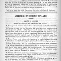 0814 - Page 810 - Note au sujet du traitement de la diphthérie par les cautérisations antiseptiques, par le Docteur Roulin / Académie et sociétés savantes. Société de chirurgie. Séance du 28 novembre 1888