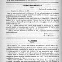 0830 - Page 826 - Académies et sociétés savantes. Académie de médecine. Séance du 4 décembre 1888 / Correspondance / Variétés. Découverte d'une trousse de médecin appartenant au IIIe siècle