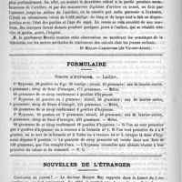 0866 - Page 862 - Revue des journaux. Journaux italiens. Calcul urinaire volumineux rendu par l'urèthre. - Considérations sur la lithotritie chez les enfants. (Clinique de Naples : Professeur Moreli) / Formulaire. Sirops d'hypnone. - Lailler / Nouvelles de l'étranger. Contagion du cancer ? / La fièvre jaune (Veroeffentlichungen des k. Gesundheitsamts, 15 nov.)