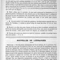 0903 - Page 899 - Académies et sociétés savantes. Société médicale des hôpitaux. Séance du 14 décembre 1888 / Nouvelles de l'étranger. Nécrologie [Vanzetti] (In Atti del R. Istituto Veneto de scienze, lettere ed arti Tomo VII, série VI)