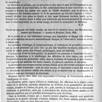 0912 - Page 908 - Bibliothèque. De la défense du périnée ; d'un appareil spécial pour en assurer la protection, par le Docteur Chassagny... - Paris, J.-B. Baillière, 1888 / Traité des maladies des fosses nasales, des sinus et du pharynx nasal, par Maldenhauer, traduit par Potiquet. - Asselin et Houzeau, Paris, 1888