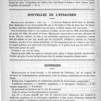 0926 - Page 922 - Formulaire. Sirop contre le taenia. - Thomson / Nouvelles de l'étranger. Menstruation régulière à deux ans / Courrier. Réorganisation de Saint-Lazare