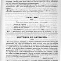 0951 - Page 947 - Académies et sociétés savantes. Société de chirurgie. Séance du 19 décembre 1888 / Formulaire. Solution contre la dispepsie flatulente / Nouvelles de l'étranger. Les sourds-muets aux Etats-Unis (Bulletin médical) / Le délit de couvrage en Angleterre