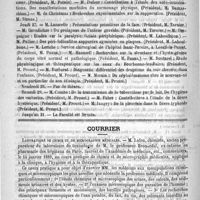 0958 - Page 954 - Faculté de médecine de Paris. Thèses de doctorat soutenues pendant le mois de décembre 1888 / Courrier. Laboratoire de chimie et de micrographie médicales
