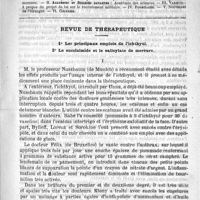 0005 - Page 1 - Comité de rédaction / Sommaire / Revue de thérapeutique. 1° Les principaux emplois de l'ichthyol. 2° Le succinimide et le salicylate de mercure
