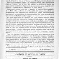 0071 - Page 67 - Observations générales sur le projet d'adoption d'une langue scientifique internationale [Dr J. Jasiewicz] / Académies et sociétés savantes. Académie des sciences. Séance du 31 décembre