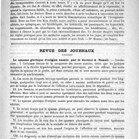 0083 - Page 79 - Bibliothèque. Les irresponsables devant la justice, par le Docteur Riant. J.-B. Baillière et fils, édit. - Paris, 1888 / Revue des journaux. Le spasme glottique d'origine nasale, par le Docteur A. Ruault (Archives de laryngologie)
