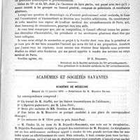 0097 - Page 93 - Correspondance / Académies et sociétés savantes. Académie de médecine. Séance du 15 janvier 1889