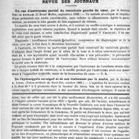 0106 - Page 102 - Prophylaxie des maladies épidémiques et contagieuses, par le Docteur P. Bouloumié / Revue des journaux. Un cas d'anévrysme partiel du ventricule gauche du coeur, par le Docteur Nino de Andrade (O Brazil Medico, septembre 1888) / De l'hydrargyrie suraiguë et de son traitement par le soufre, par le Docteur A. Luton (Union médicale du Nord-Est, octobre 1888) / Feuilleton. Nouvelle géographie universelle. - La terre et les hommes, par Elisée Reclus, - T. XVI. - Océan et terres océaniques : Iles de l'océan indien, Insulinde, Philippines, Micronésie, Nouvelle-Guinée, Mélanésie, Nouvelle-Calédonie, Australie, Polynésie