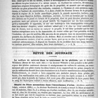 0178 - Page 174 - Bibliothèque. Bibliothèque anthropologique. - L'évolution de la propriété, par Ch. Letourneau... Paris, 1889 / Revue des journaux. Le sulfure de calcium dans le traitement de la phthisie, par le Docteur Witherle (Revue de thér. méd. chir.) / Emploi du Rhus aromaticus dans l'incontinence d'urine (Archives médicales belges, octobre 1888)