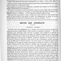 0202 - Page 198 - Clinique de l'Hôpital Saint-Louis. - M. le Profr A. Fournier. La loi dite de Colles, loi de Baumès / Bibliothèque. Des conditions qui favorisent ou entravent le développement du foetus. - Influence du père. - Recherches cliniques, par le Docteur Felice La Torre. - Paris, Doin, 1888 / Revue des journaux. Journaux italiens. L'odorat chez les criminels, par le Docteur Salvatore Ottolenghi... (In Giornale della R. academia di medicina di Torino, n°s 8, 9, 10, 11)