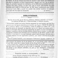0265 - Page 261 - Hôpital de la Pitié. - M. Lancereaux. De l'empoisonnement oxy-carboné par les poêles à faible tirant (poêles mobiles, manivelles, etc.). Leçon recueillie par G. Bouisson (A suivre) / Bibliothèque. Histoire des plantes, par H. Baillon... Librairie Hachette / Feuilleton. Causerie [Simplissime] / Pommade contre la blennorrhée. - Casper