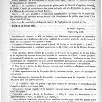 0290 - Page 286 - Courrier. Concours pour l'admission à quatre emplois de médecin adjoint du dispensaire de salubrité / Faculté de médecine de Paris