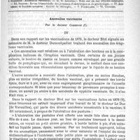 0353 - Page 349 - Comité de rédaction / Sommaire / Anomalies vaccinales, par le Docteur Commenge