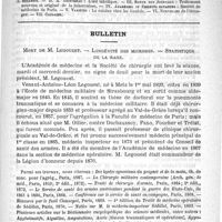 0377 - Page 373 - Comité de rédaction / Sommaire / Bulletin. Mort de M. Legouest. - Longévité des microbes. - Statistique de la rage