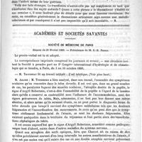 0383 - Page 379 - Revue des journaux. Traitement nouveau et original de la tuberculose / Académies et sociétés savantes. Société de médecine de Paris. Séance du 23 février 1889