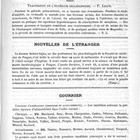 0399 - Page 395 - Sociétés savantes des départements. Société des sciences médicales de Lyon / Formulaire. Traitement de l'entérite cholériforme. - P. Laure / Nouvelles de l'étranger / Courrier. Concours d'agrégation (chirurgie et accouchements) / Concours pour Saint-Lazare