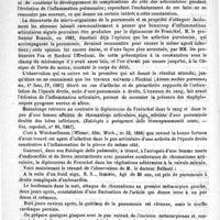 0406 - Page 402 - Revue des journaux. Journaux italiens. Recherches comparatives sur l'action de quelques poisons des glandes salivaires, par le Docteur Luigi Tarulli (La Medicina contemporanea, n° 21) / Sur une localisation du diplococcus de Fraenckel, par le Docteur Belfanti... (Clinique médicale de Turin dirigée par M. le Professeur Bozzolo) (Gazzetta degli ospedali, n° 16) / Sur la maladie de Tomaselli ou fièvre ictéro-hématurique de quinine, par M. le Docteur Moscato (in : Gazetta degli ospedali, n°s 13, 14 et 15. Février)