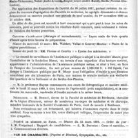 0448 - Page 444 - Courrier. Liste des officiers du corps de santé militaire qui ont les meilleurs travaux scientifiques en 1888 / Concours d'agrégation (chirurgie et accouchements) / Nécrologie [Denucé] / Société de médecine de Paris