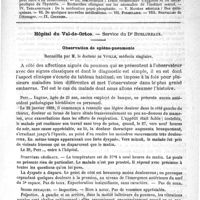 0461 - Page 457 - Comité de rédaction / Sommaire / Hôpital du Val-de-Grâce. - Service du Dr Burlureaux. Observation de spléno-pneumonie, recueillie par M. le Docteur de Viville