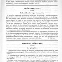 0467 - Page 463 - Bibliothèque. Recherches cliniques sur les anomalies de l'instinct sexuel, par le Docteur Paul Sérieux. Paris, Lecrosnier et Babé, 1888 / Thérapeutique. De la médication pepsi-phosphatée [Dr Thévenin] / Matière médicale. Des quinquinas