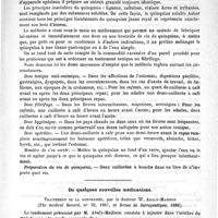 0469 - Page 465 - Matière médicale. Des quinquinas / De quelques nouvelles médications. Traitement de la gonorrhée, par le Docteur W. Abaly-Madison (The medical Record, n° 32, 1887, et Revue de thérapeutique, 1888)
