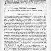 0473 - Page 469 - Comité de rédaction / Sommaire / Clinique chirurgicale de l'Hôtel-Dieu. M. Kirmisson. Leçons sur le pied-bot