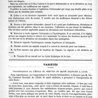 0482 - Page 478 - Académies et sociétés savantes. Société de chirurgie. Séance du 20 mars / Variétés. Inauguration de l'école du service de santé militaire à Lyon