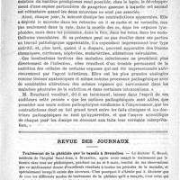 0515 - Page 511 - Utilité pratique des notions pathogéniques. Leçon d'ouverture du cours de M. le Professeur Ch. Bouchard (Analyse et extraits) / Revue des journaux. Traitement de la phthisie par le tannin à Bruxelles