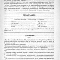 0555 - Page 551 - Variétés. Stérilisation à la paraffine du Docteur Debacker / Formulaire. Pommade inodore à l'iodoforme. - Oppler / Courrier / Concours d'agrégation en chirurgie