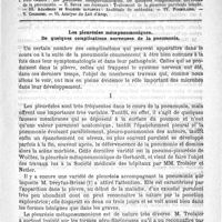 0557 - Page 553 - Comité de rédaction / Sommaire / Les pleurésies métapneumoniques. De quelques complications nerveuses de la pneumonie