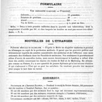 0579 - Page 575 - Étui thermométrique aseptique. Du docteur Ch. Bailly, construit par A. Aubry / Formulaire. Vin créosoté composé. - Fraenkel / Nouvelles de l'étranger. Pléthore médicale en Allemagne / Courrier. Statistique de l'Institut Pasteur