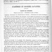 0586 - Page 582 - Revue des journaux. Traitement de la phthisie pulmonaire par la respiration suboxygenée, par M. le Docteur Valenzuela (Congrès pour l'étude de la tuberculose, Paris, 1888) / Académies et sociétés savantes. Société de chirurgie. Séance du 10 avril