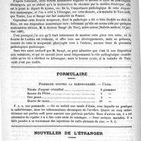 0602 - Page 598 - Académies et sociétés savantes. Société de biologie / Formulaire. Pommade contre la blennorrhée. - Unna / Nouvelles de l'étranger. Succès des antivaccinateurs en Angleterre