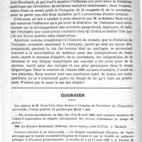 0686 - Page 682 - Note au sujet des rapports de la dilatation de l'estomac avec certaines affections médicales ou chirurgicales d'origine infectieuse. Par le Docteur Dufaud / Courrier / Congrès d'hygiène et de démographie