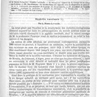 0689 - Page 685 - Comité de rédaction / Sommaire / Syphilis vaccinale. Par A. Morel-Lavallée