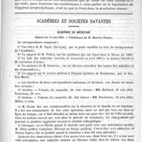 0735 - Page 731 - Hôpital Cochin. - M. le Docteur Dujardin-Beaumetz. De la prophylaxie par l'alimentation / Académies et sociétés savantes. Académie de médecine. Séance du 14 mai 1889